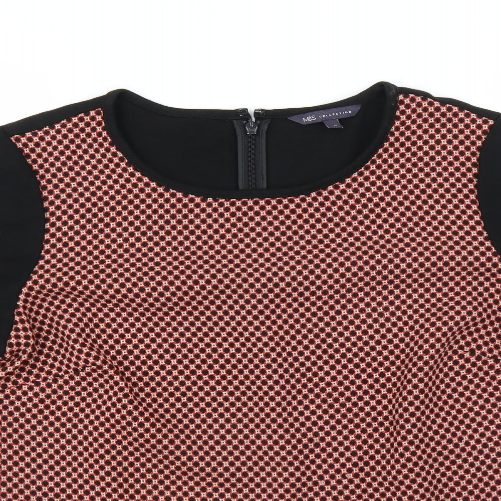 Marks and Spencer Womens Black Geometric  Basic Blouse Size 12