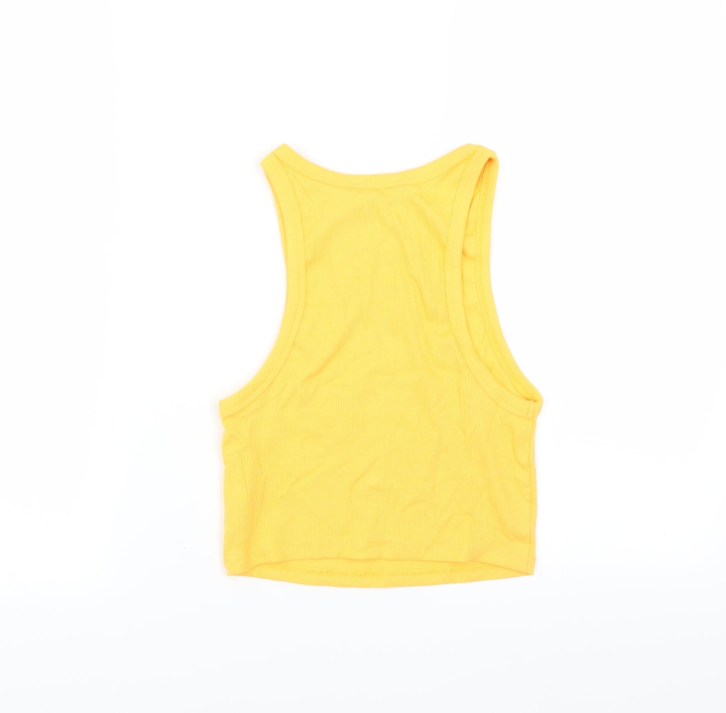 Zara Womens Orange   Basic Tank Size L  - CROPPED
