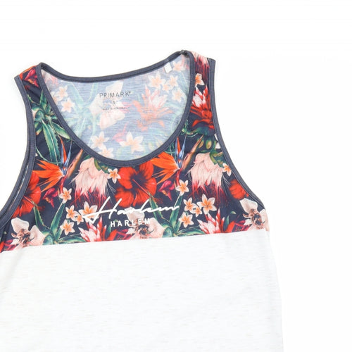 Primark Mens Blue Floral   T-Shirt Size S