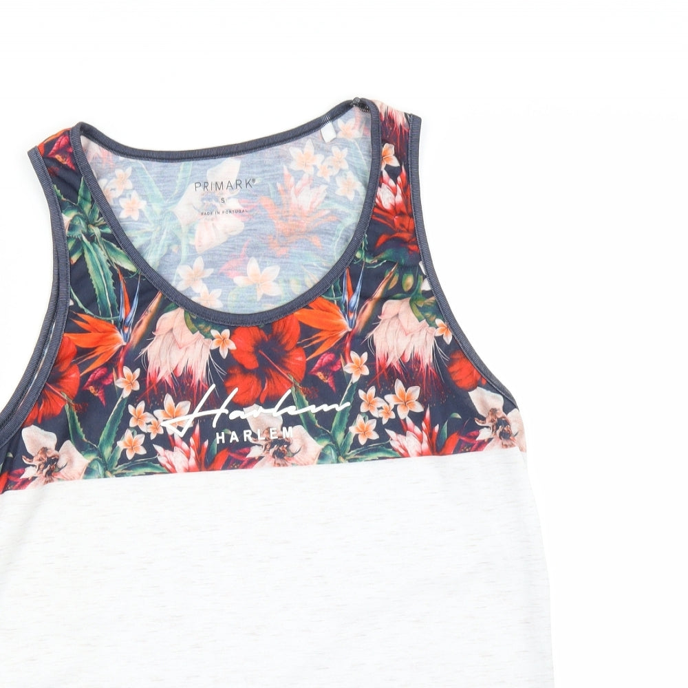 Primark Mens Blue Floral   T-Shirt Size S