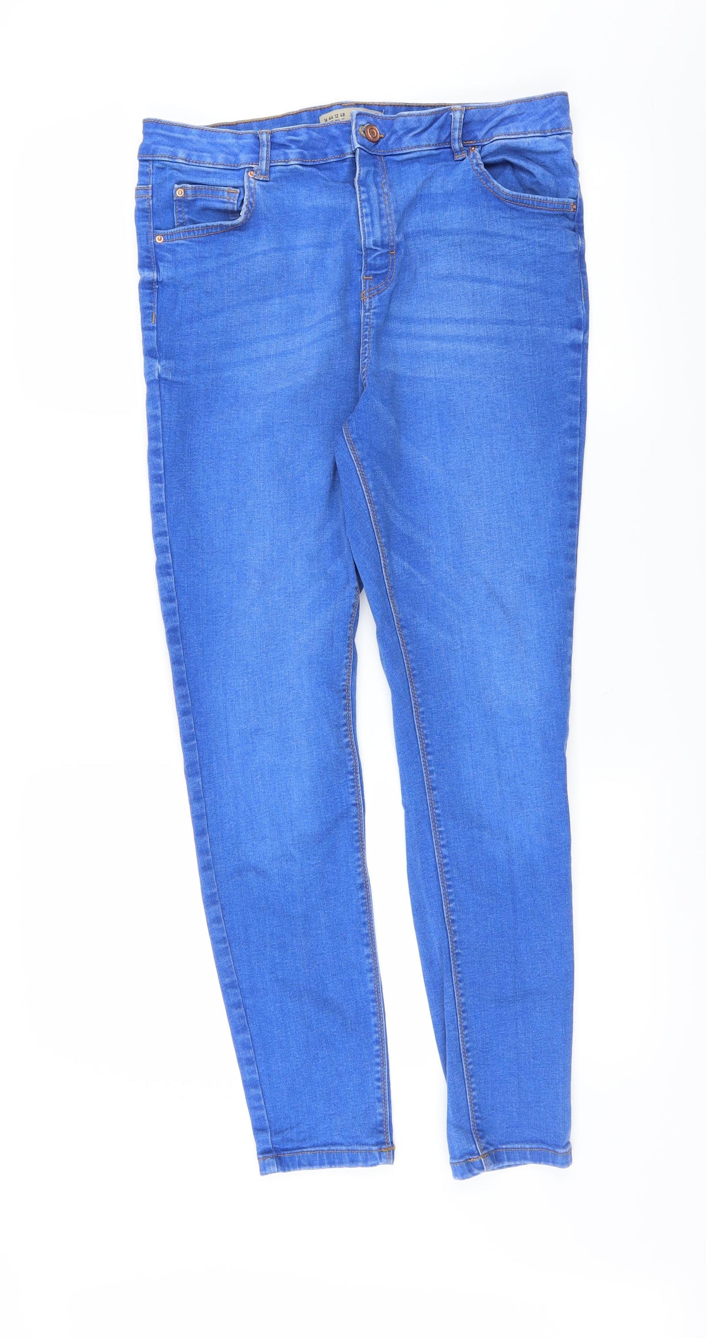 Primark Womens Blue   Skinny Jeans Size 16 L28 in