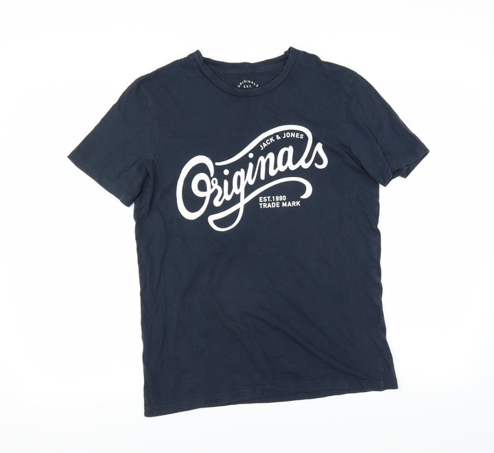 JACK & JONES Mens Blue    T-Shirt Size S