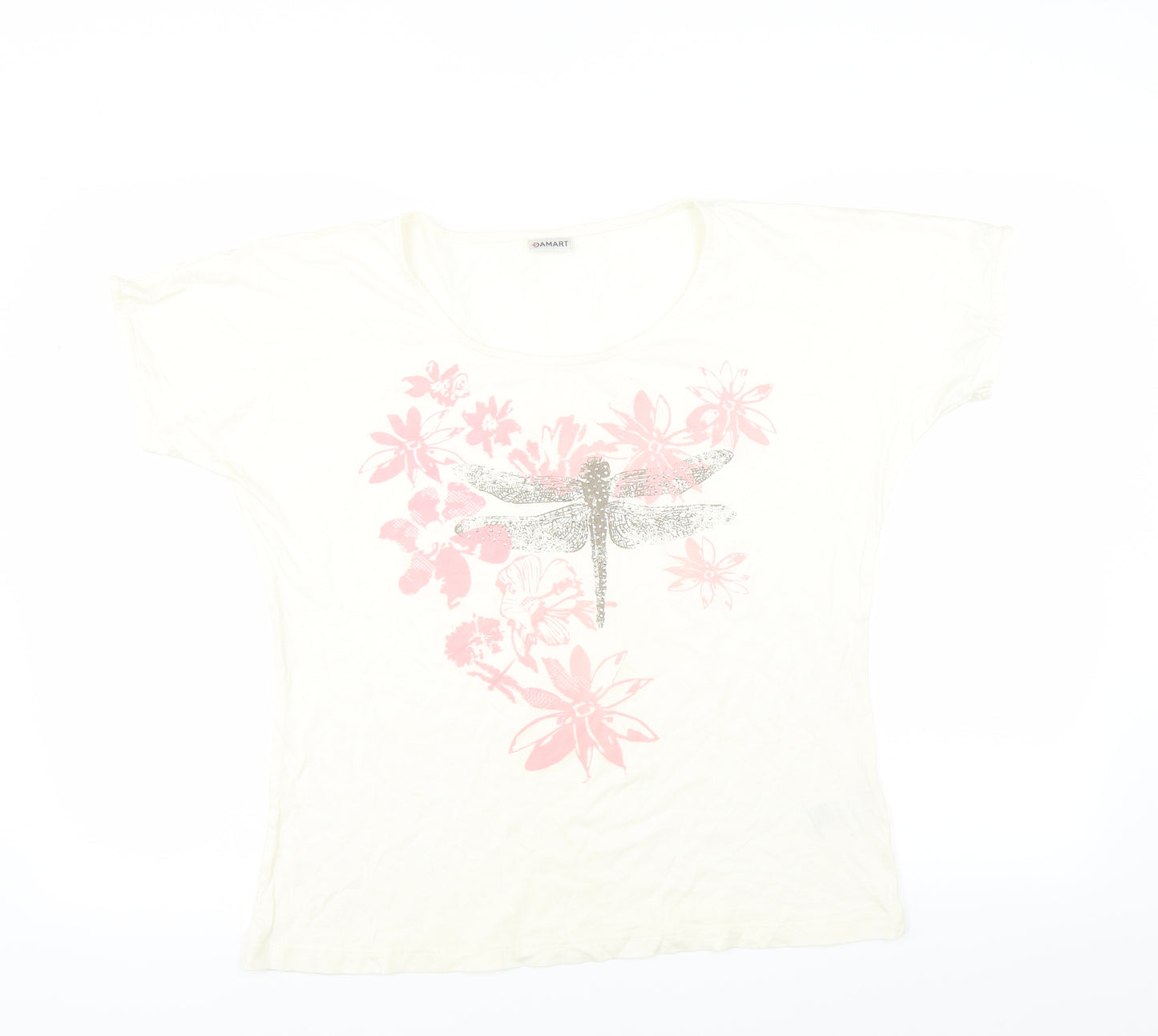 Damart Womens Ivory   Basic T-Shirt Size 14