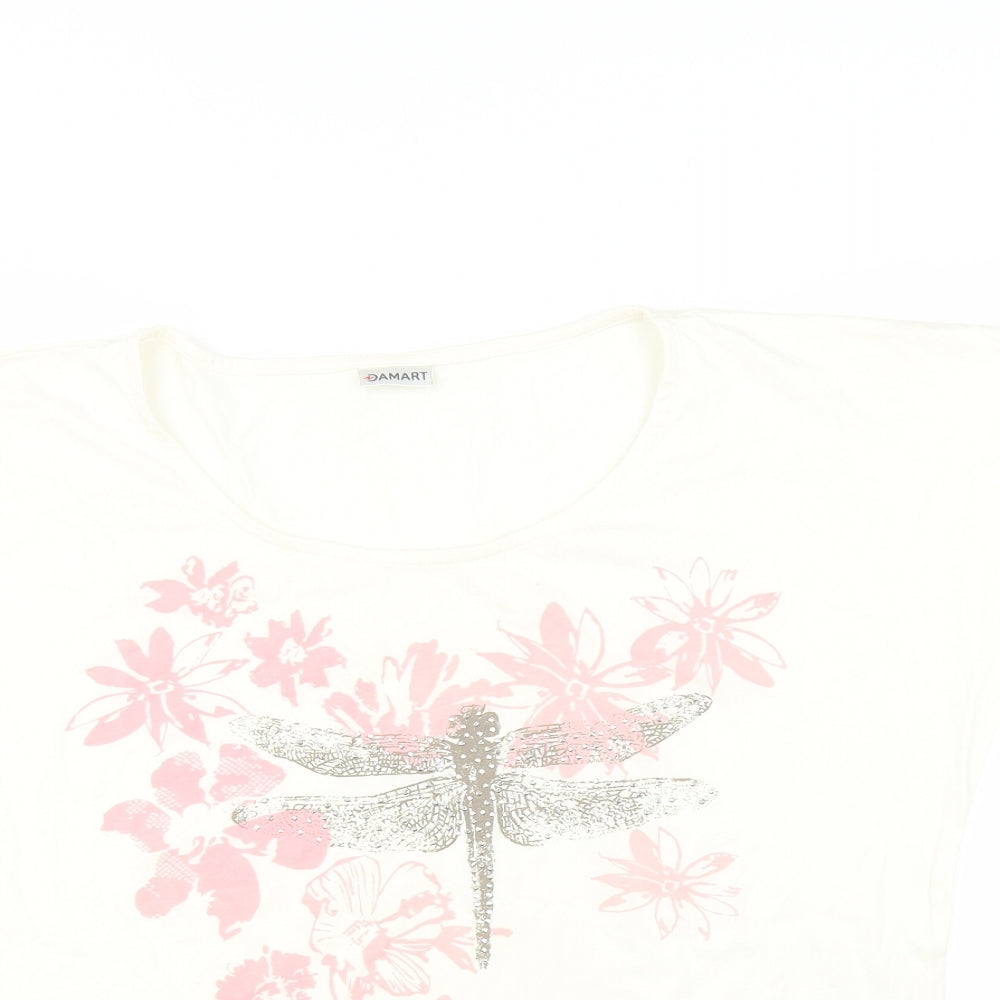 Damart Womens Ivory   Basic T-Shirt Size 14