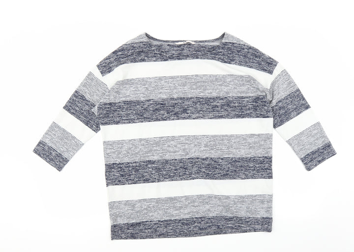 Sainsburys Womens Blue Striped Pullover Jumper Size 14