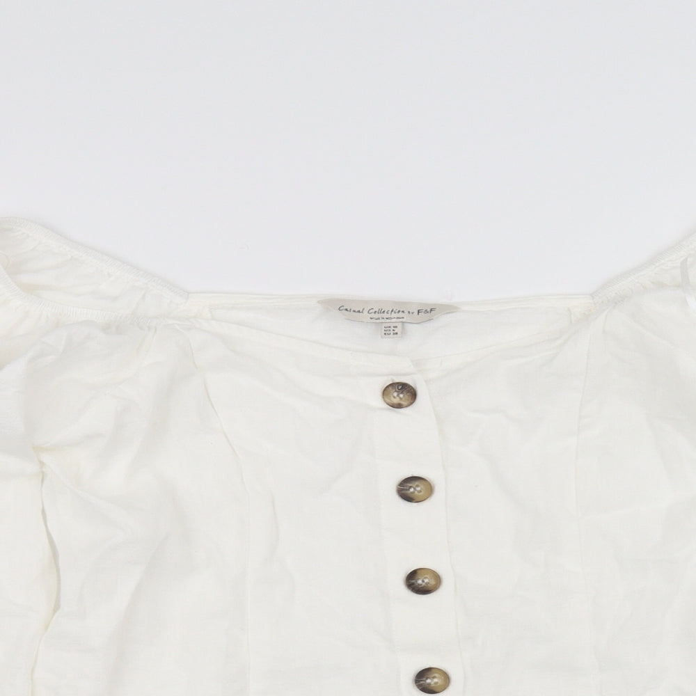 F&F Womens White   Basic Button-Up Size 10
