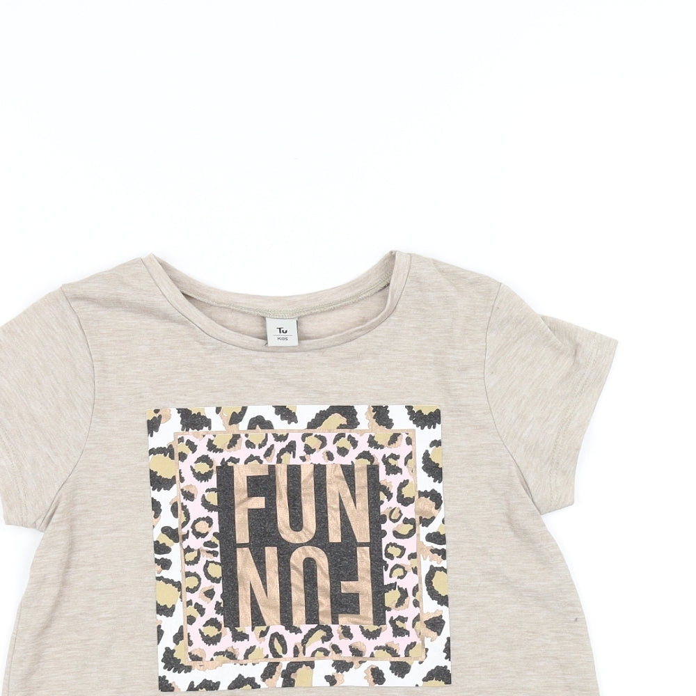 TU Girls Grey   Basic T-Shirt Size 9 Years