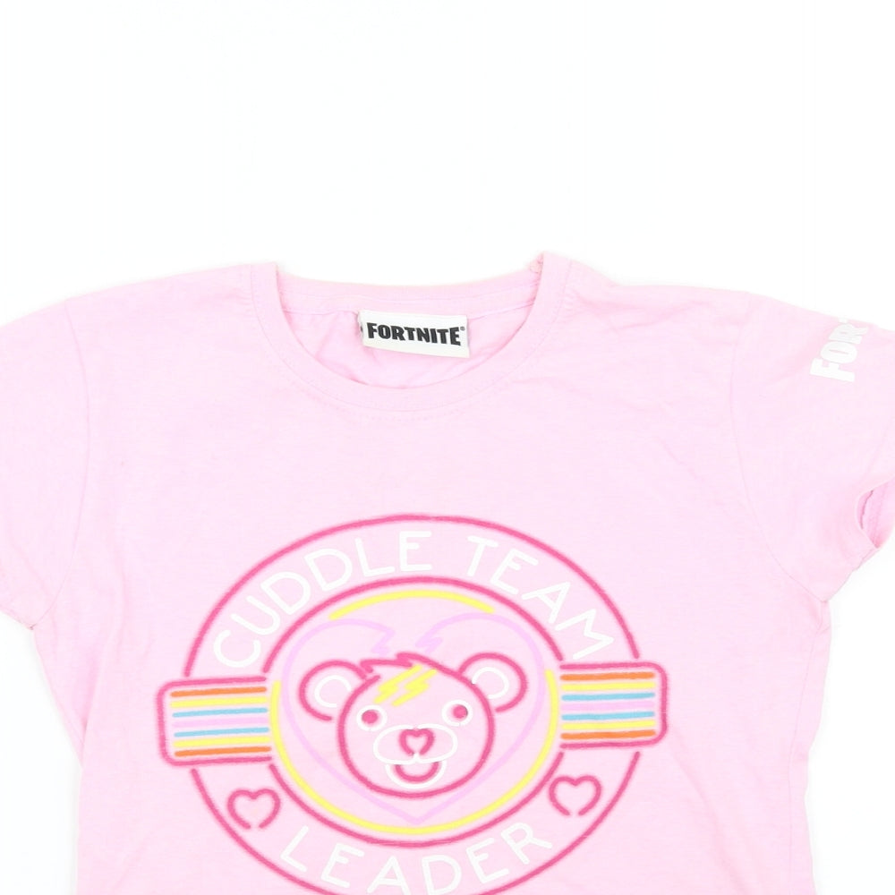 Fortnite Girls Pink   Basic T-Shirt Size S