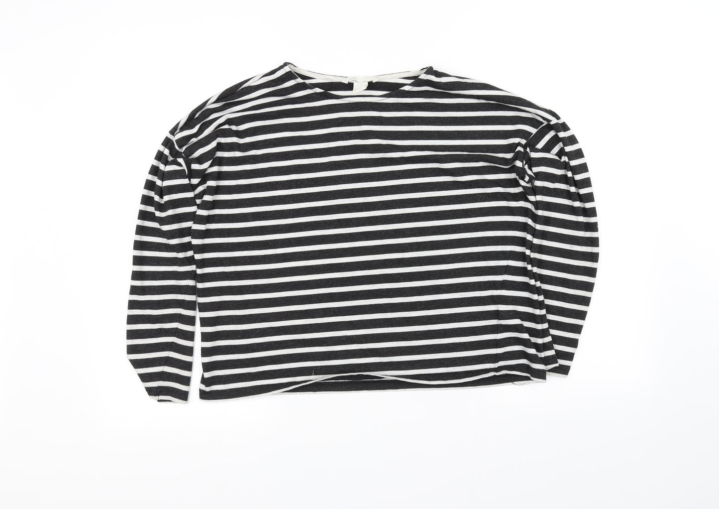 Basic Womens Black Striped  Basic T-Shirt Size S