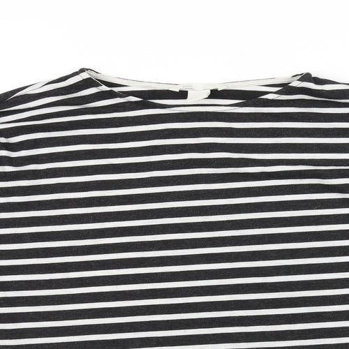 Basic Womens Black Striped  Basic T-Shirt Size S