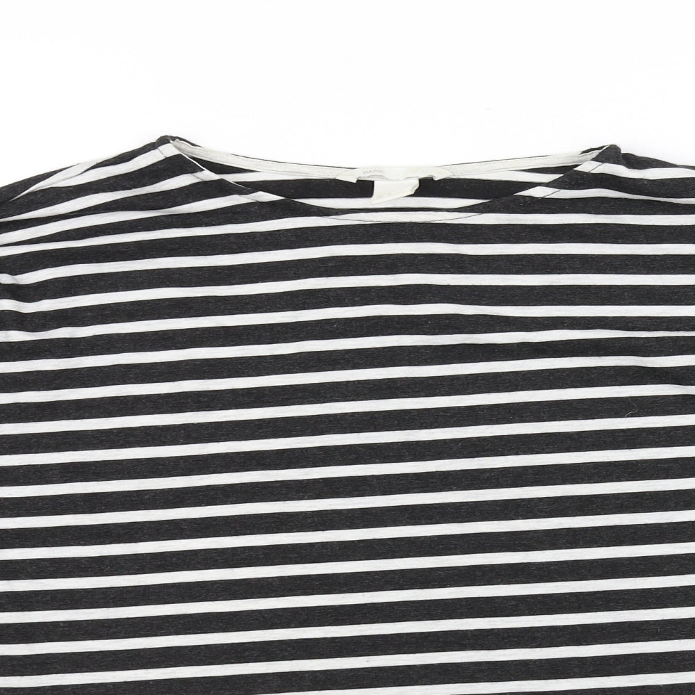 Basic Womens Black Striped  Basic T-Shirt Size S