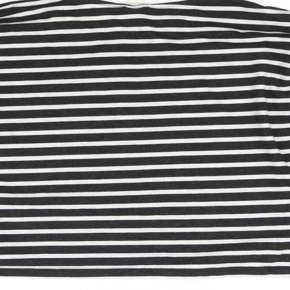 Basic Womens Black Striped  Basic T-Shirt Size S