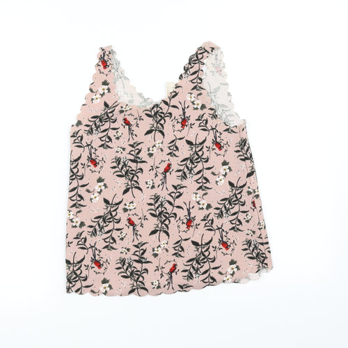 Divided Womens Pink Floral  Basic Blouse Size XS