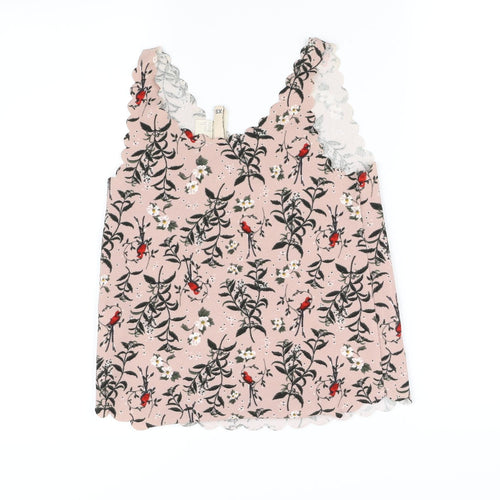 Divided Womens Pink Floral  Basic Blouse Size XS