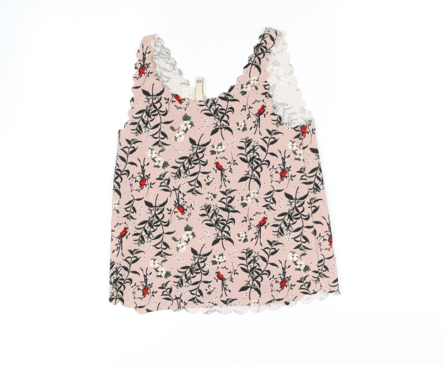 Divided Womens Pink Floral  Basic Blouse Size XS