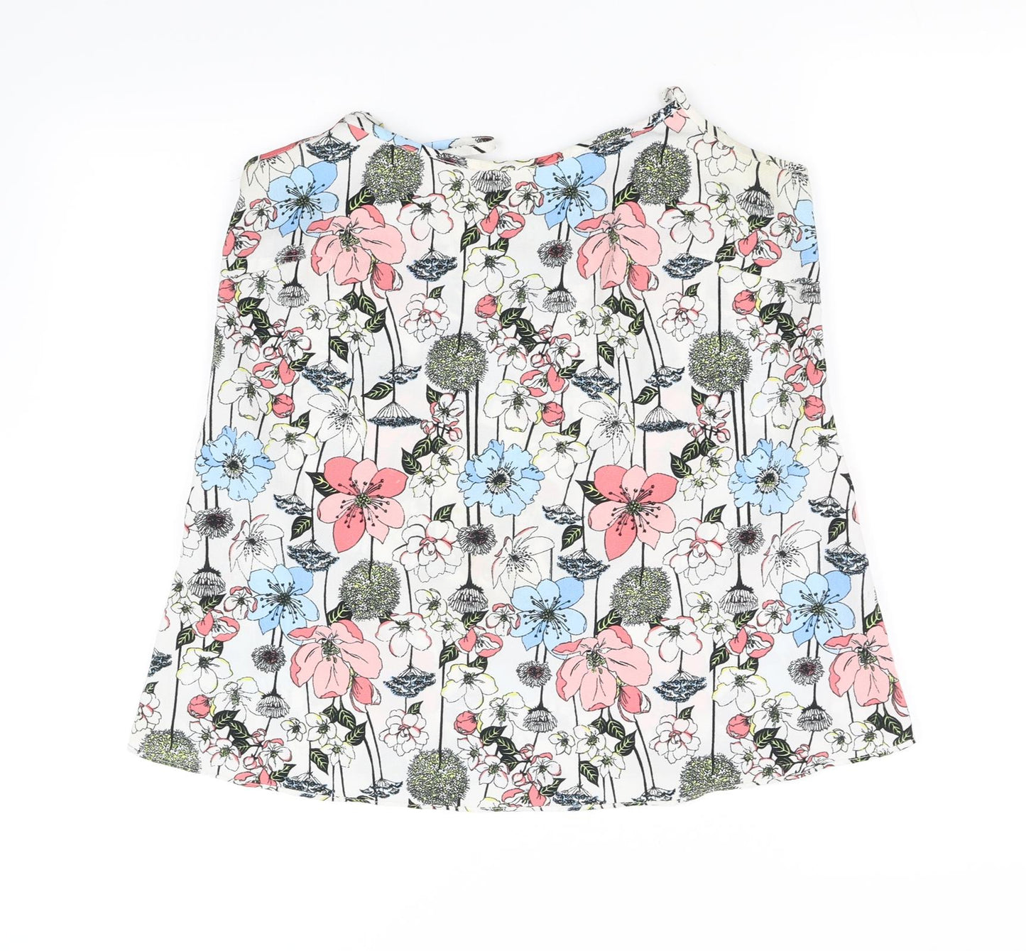 F&F Womens White Floral  Basic Blouse Size 8
