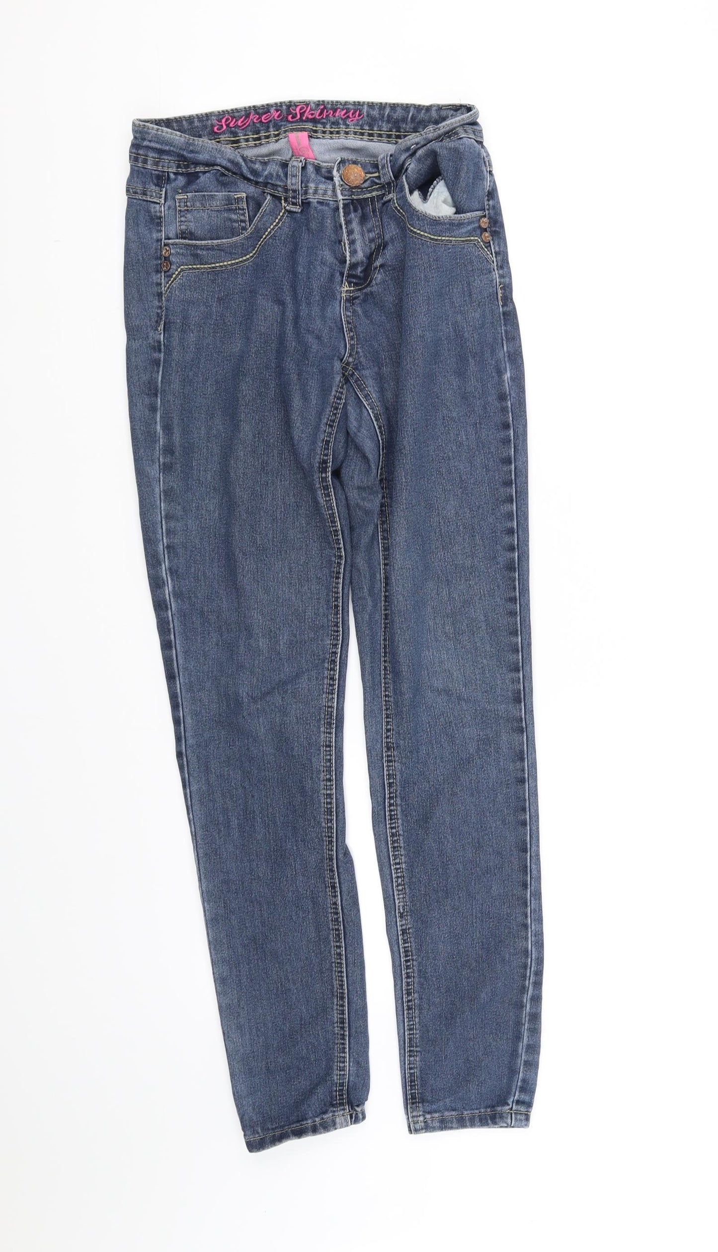 deniem co Womens Blue   Trousers  Size 8 L30 in