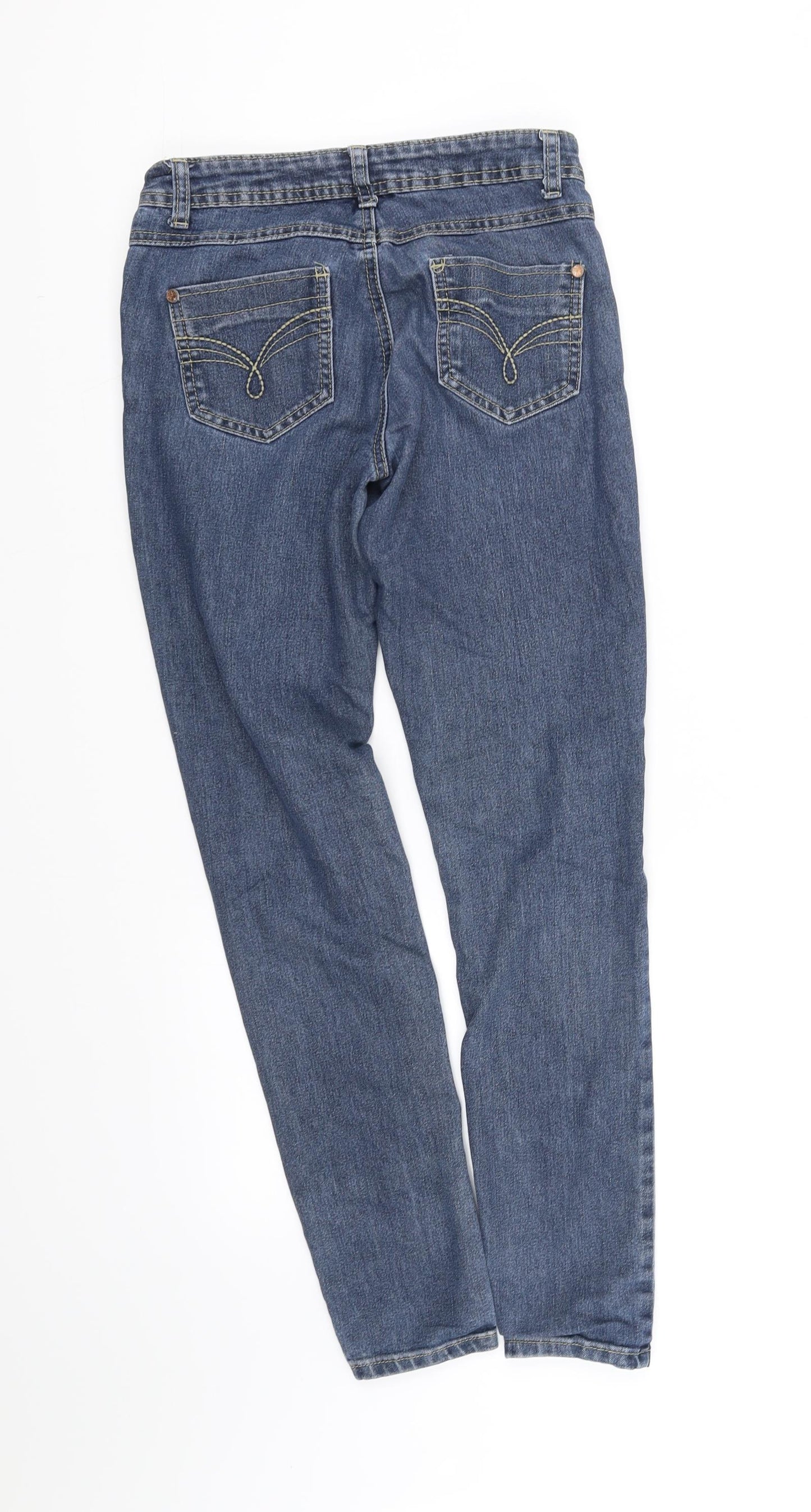 deniem co Womens Blue   Trousers  Size 8 L30 in