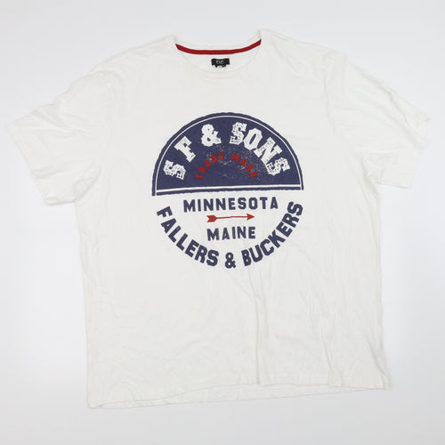 F&F Mens White    T-Shirt Size Big 4X
