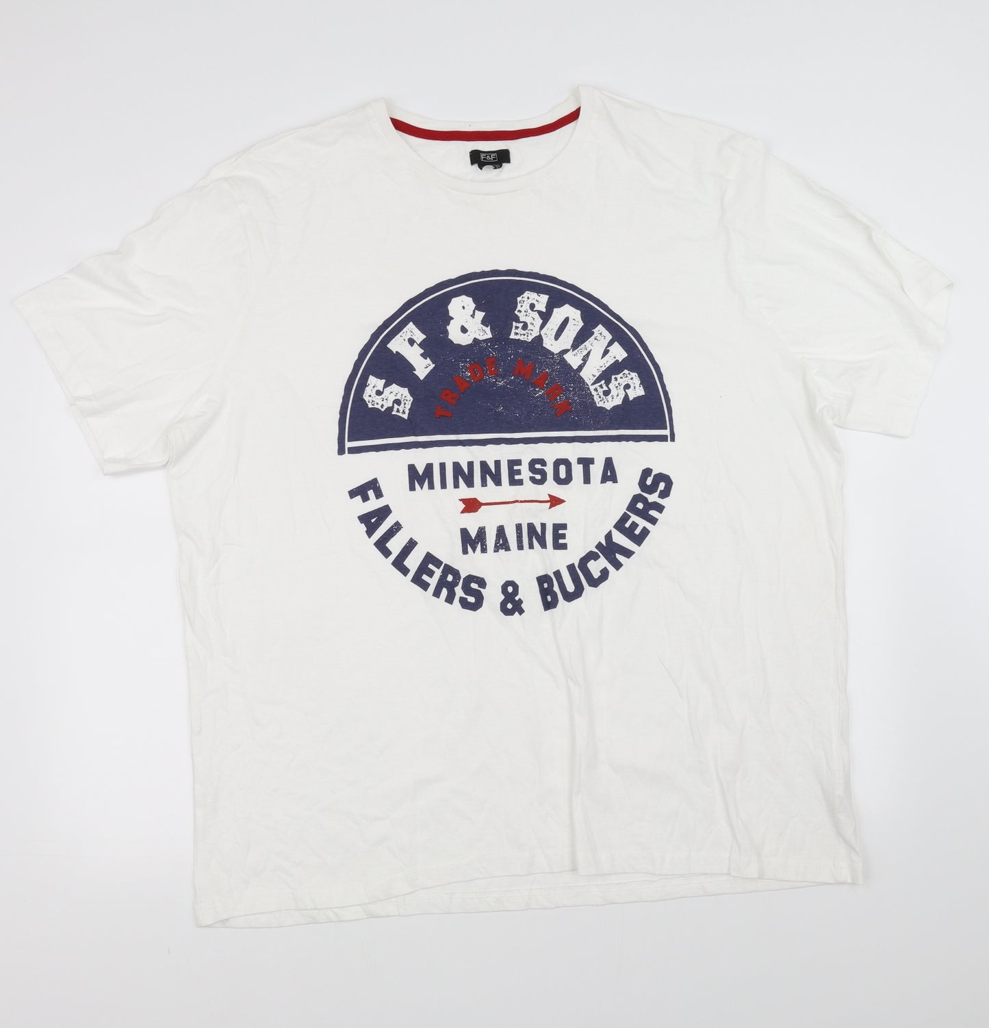 F&F Mens White    T-Shirt Size Big 4X