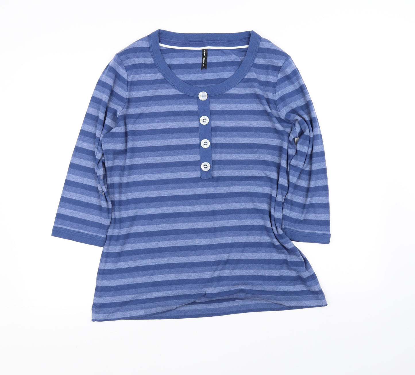 Marks and Spencer Womens Blue Striped  Basic Blouse Size 18