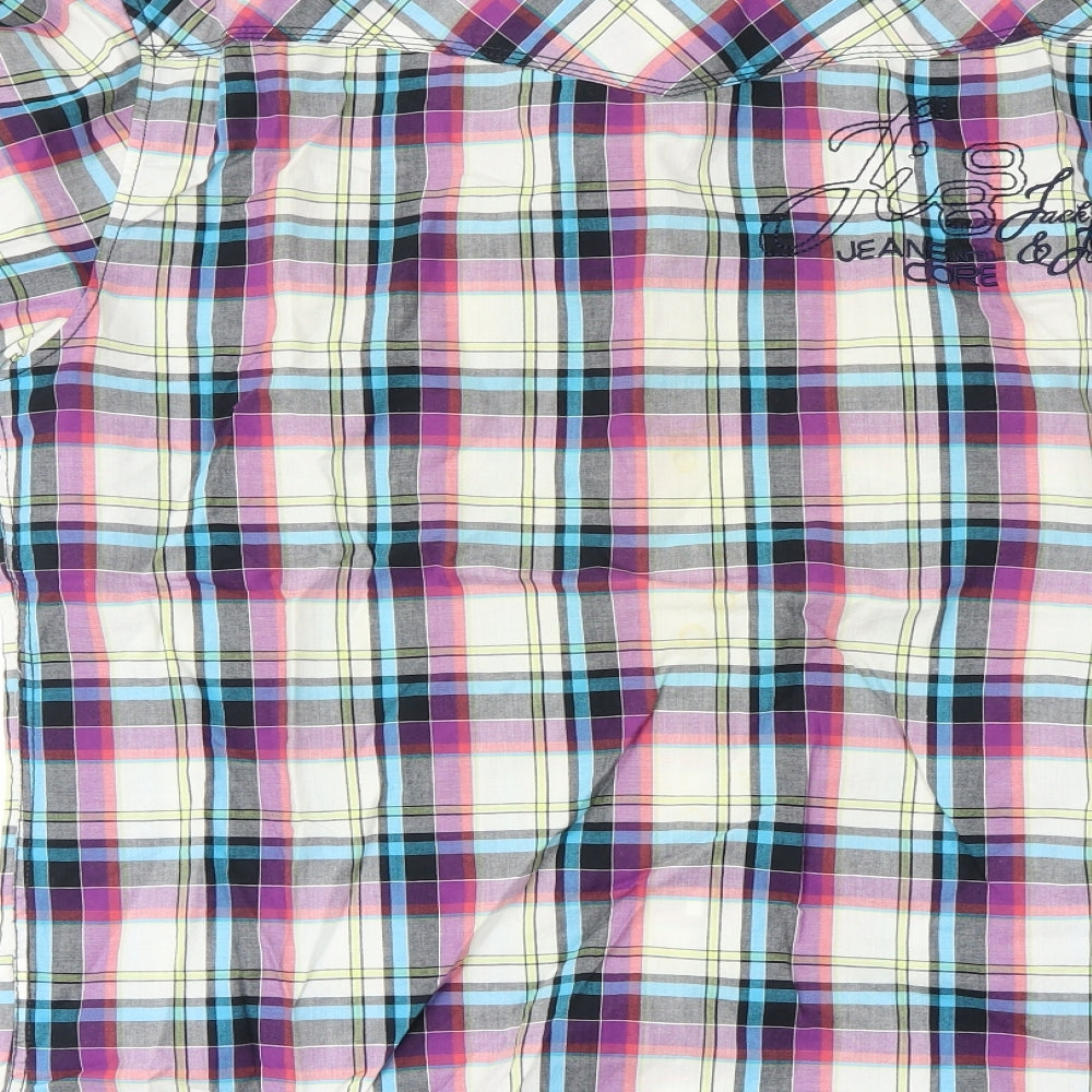 Jack&Jones  Mens White Check   Button-Up Size XL