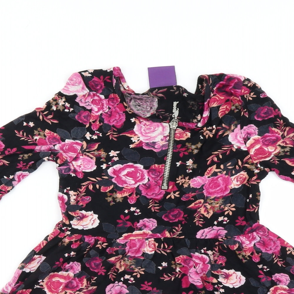 HOOCH Girls Black Floral  A-Line  Size 8-9 Years