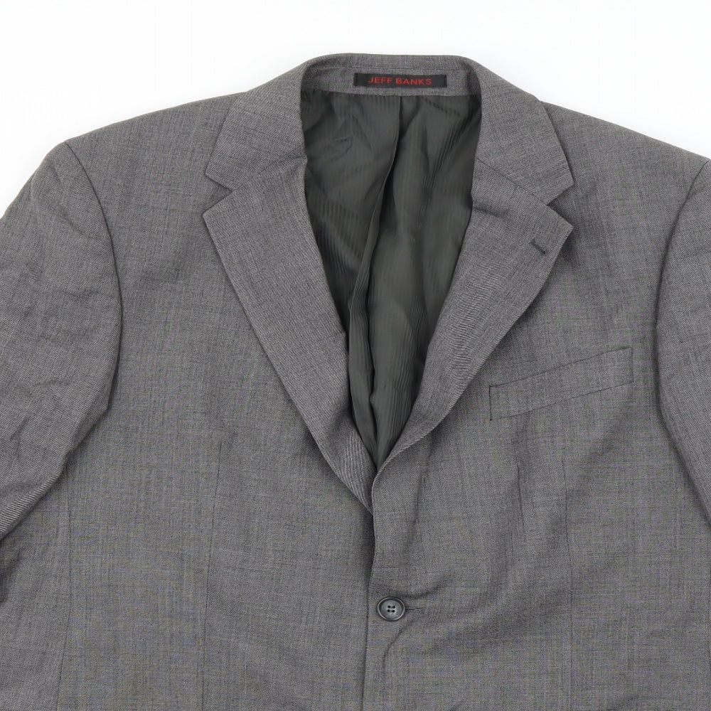 Jeff Banks Mens Grey   Jacket Blazer Size 42