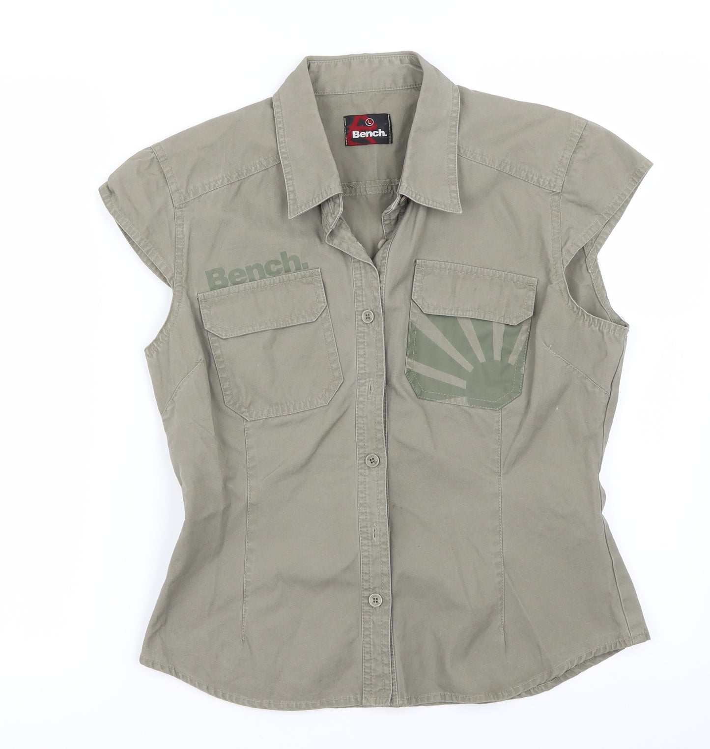 Bench Womens Brown   Basic Button-Up Size L