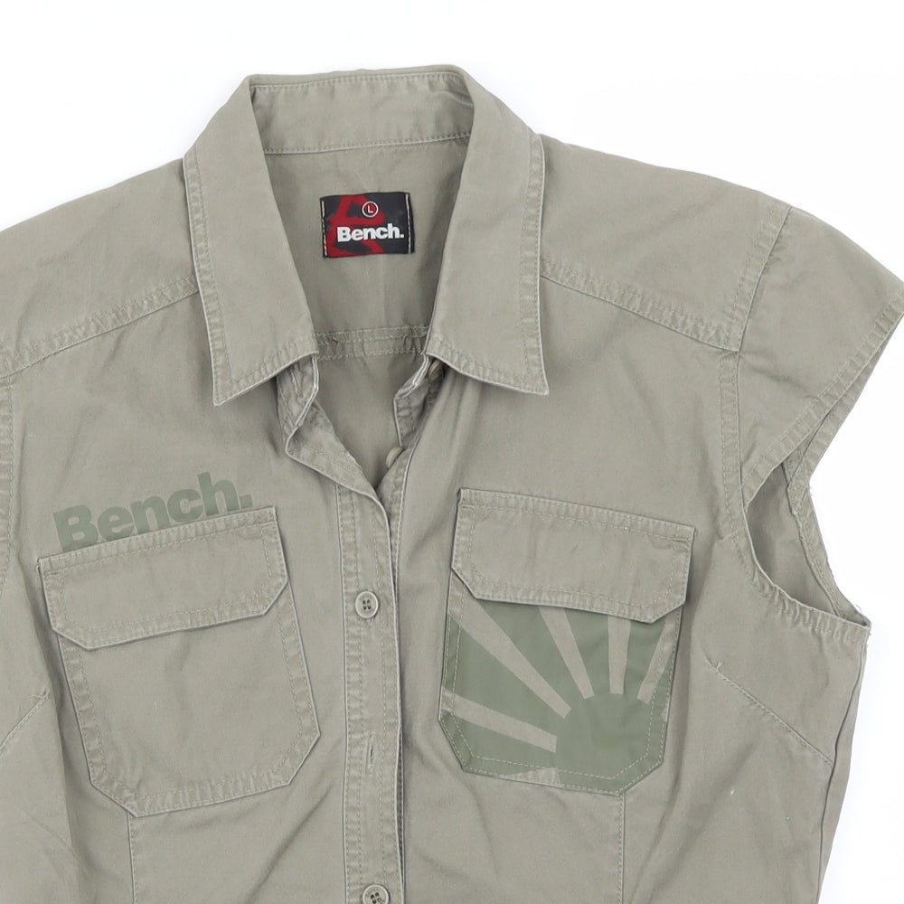Bench Womens Brown   Basic Button-Up Size L