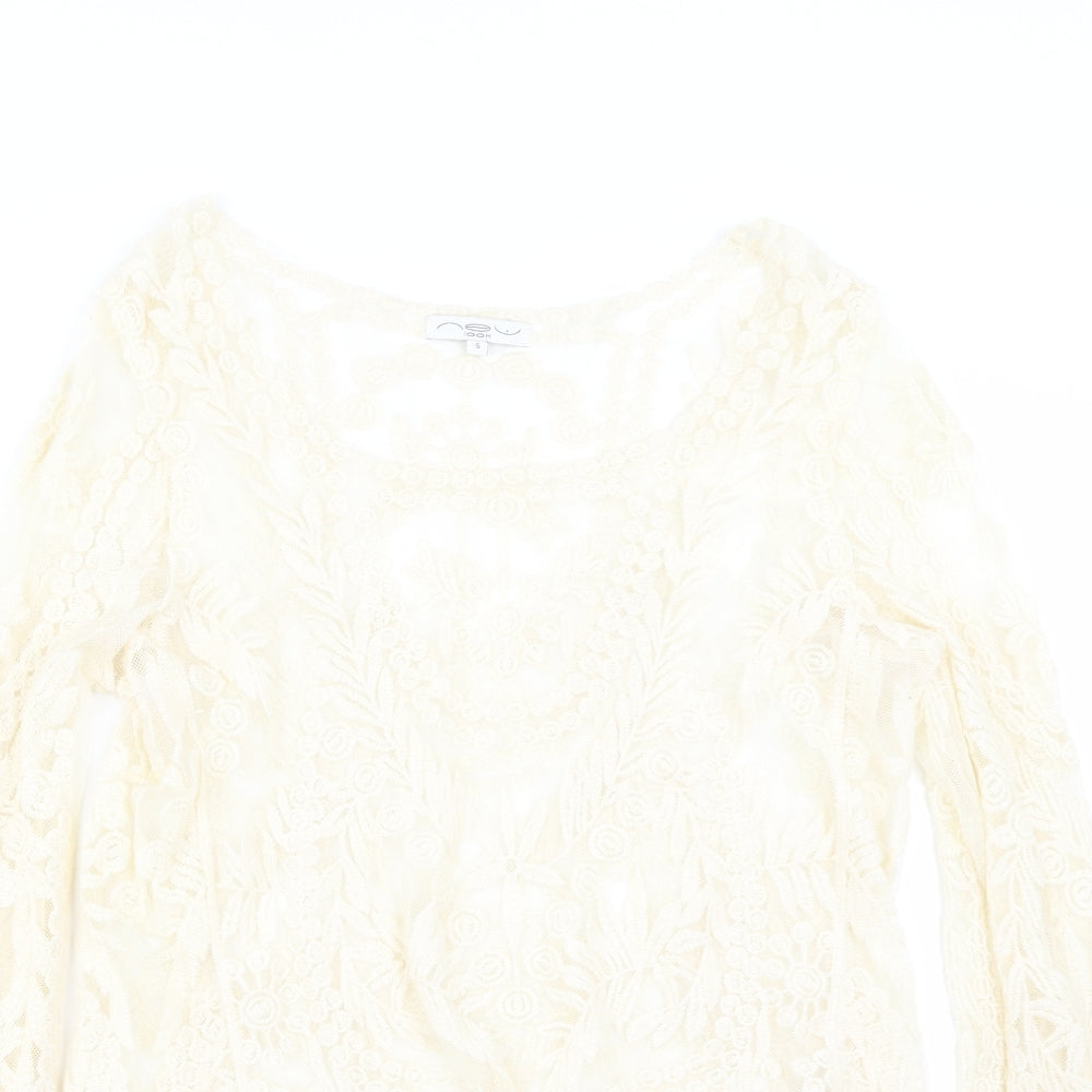 New Look Womens Ivory   Basic T-Shirt Size S