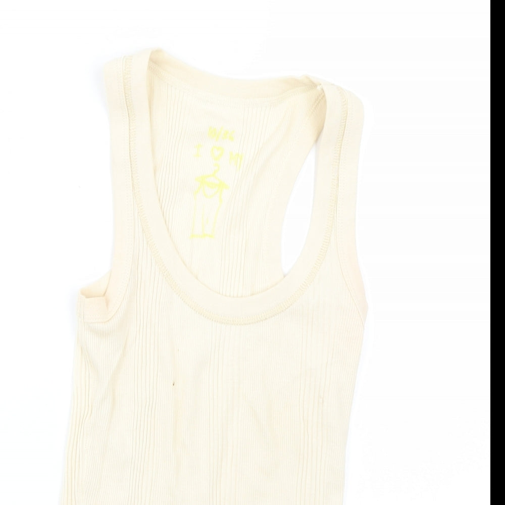 Preworn Womens Yellow   Basic T-Shirt Size 10