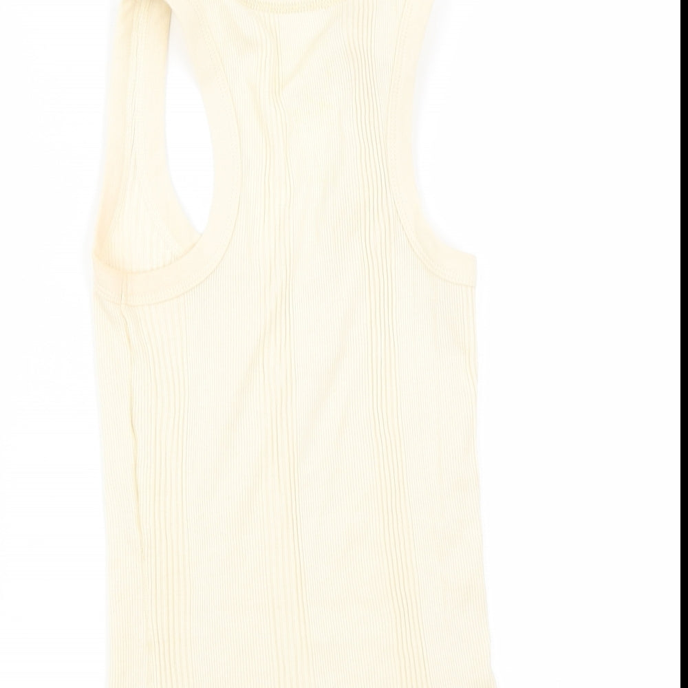 Preworn Womens Yellow   Basic T-Shirt Size 10