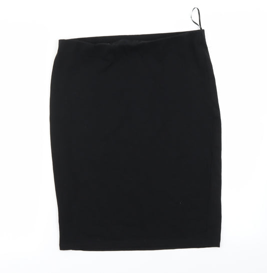 Front view of George women’s black a-line skirt, size UK 12