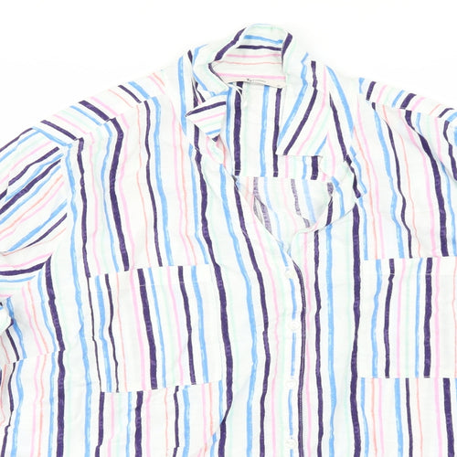 TU Womens White Striped  Basic Button-Up Size 12