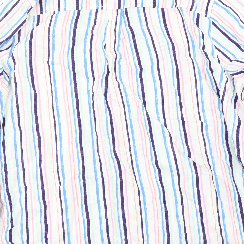 TU Womens White Striped  Basic Button-Up Size 12