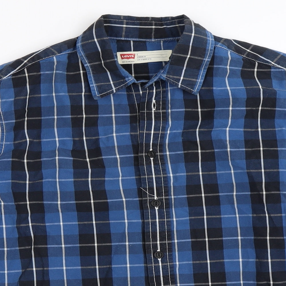 Levi's Mens Blue Check   Button-Up Size S