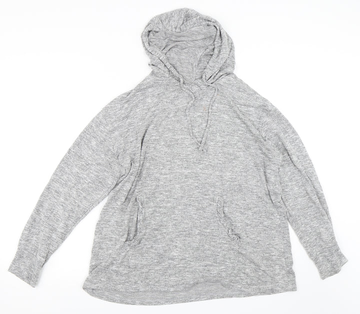 Papaya Womens Grey   Pullover Hoodie Size L