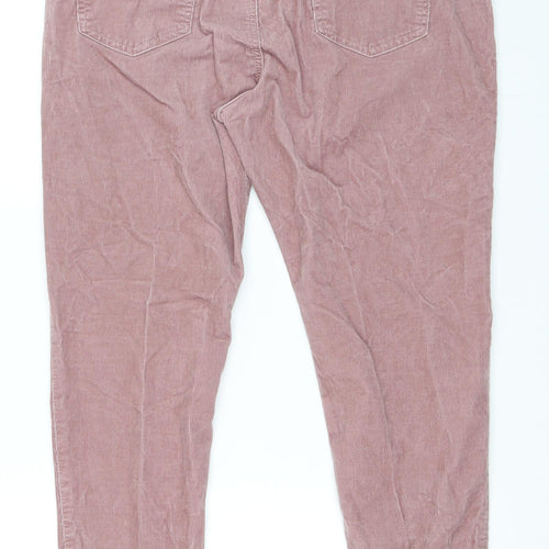 Marks and Spencer Womens Pink  Corduroy Straight Jeans Size 18 L27 in