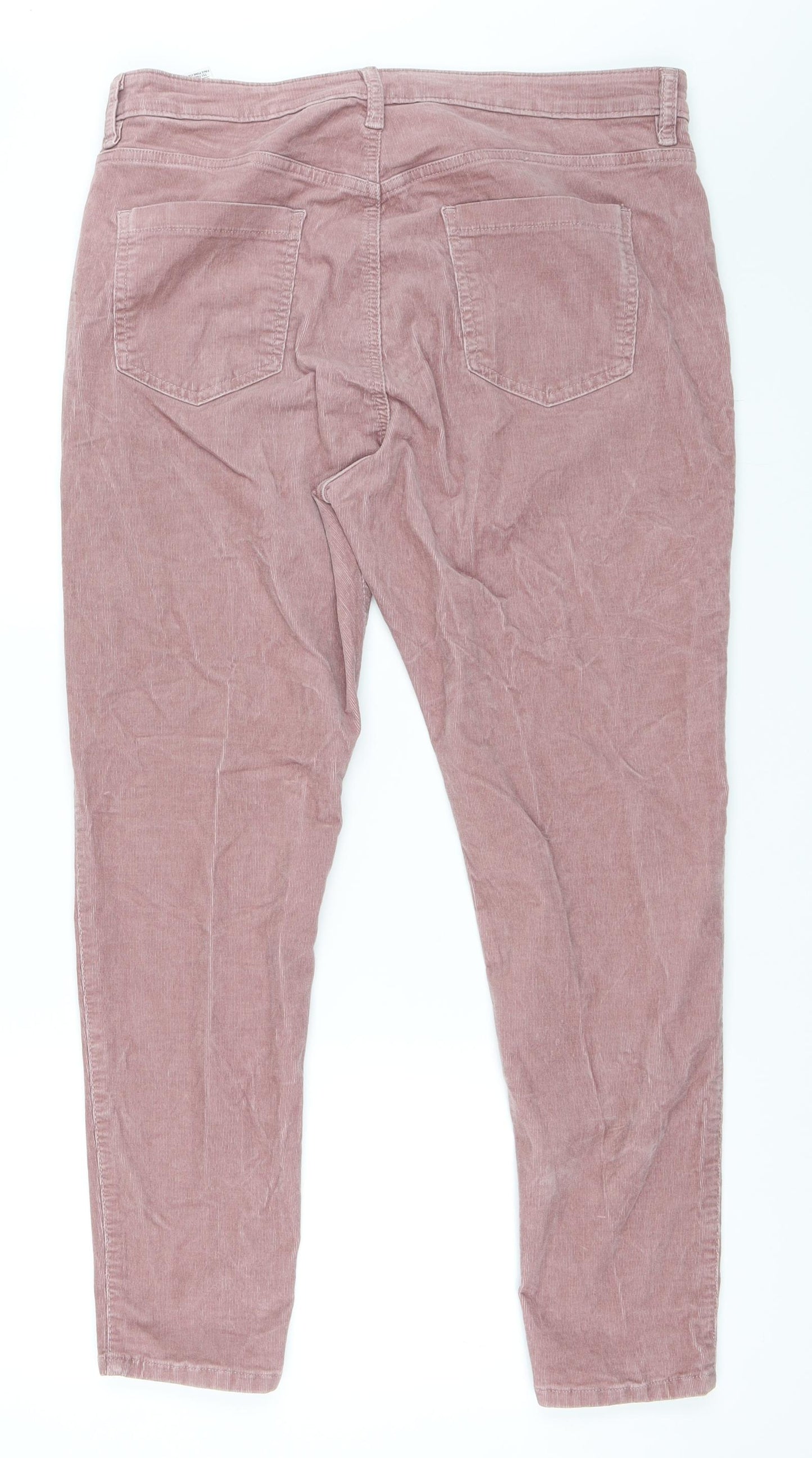 Marks and Spencer Womens Pink  Corduroy Straight Jeans Size 18 L27 in