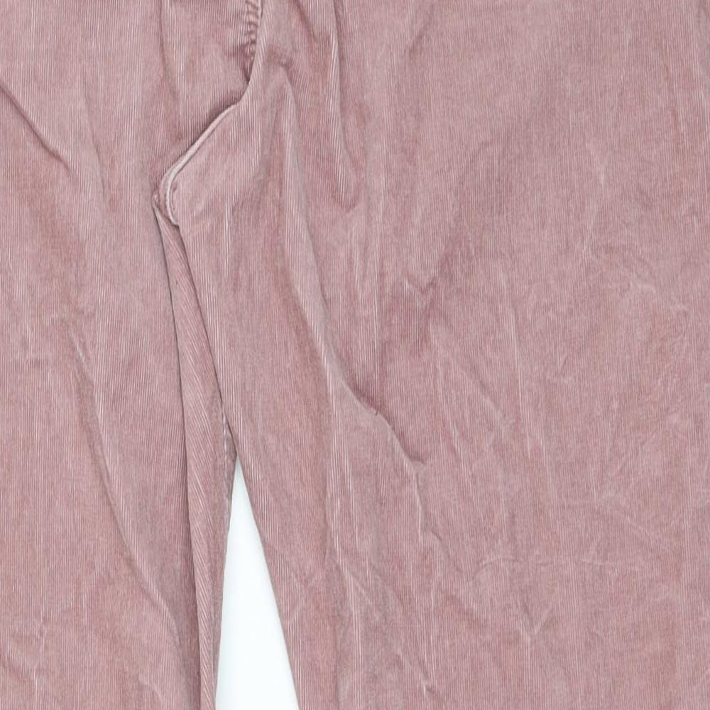 Marks and Spencer Womens Pink  Corduroy Straight Jeans Size 18 L27 in