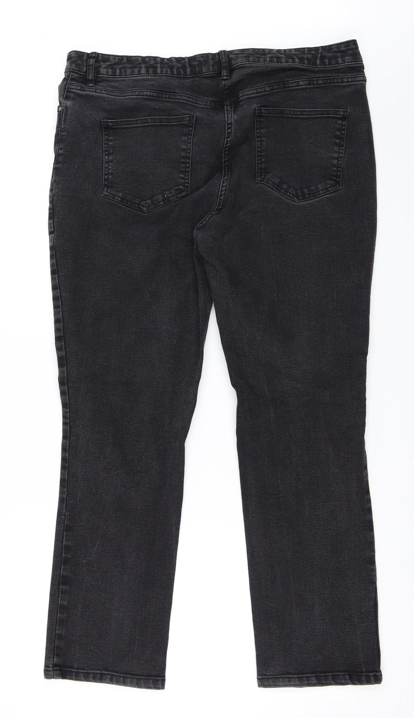 Debenhams Womens Black  Denim Straight Jeans Size 18 L28 in