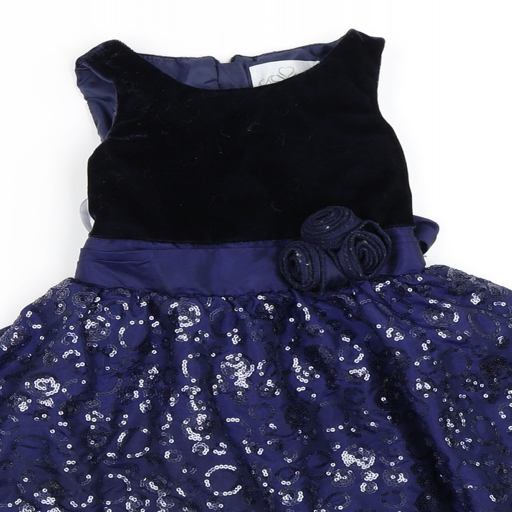 Dress to Impress Girls Blue   Skater Dress  Size 6-7 Years