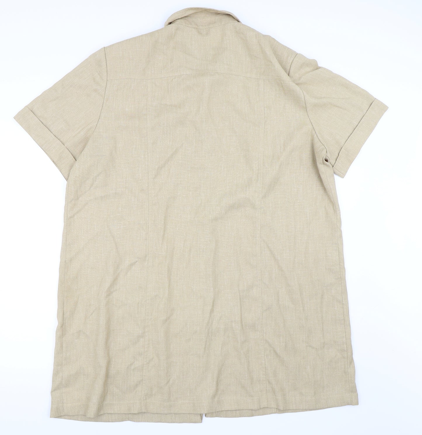 ELVI Womens Beige   Tunic Button-Up Size 22
