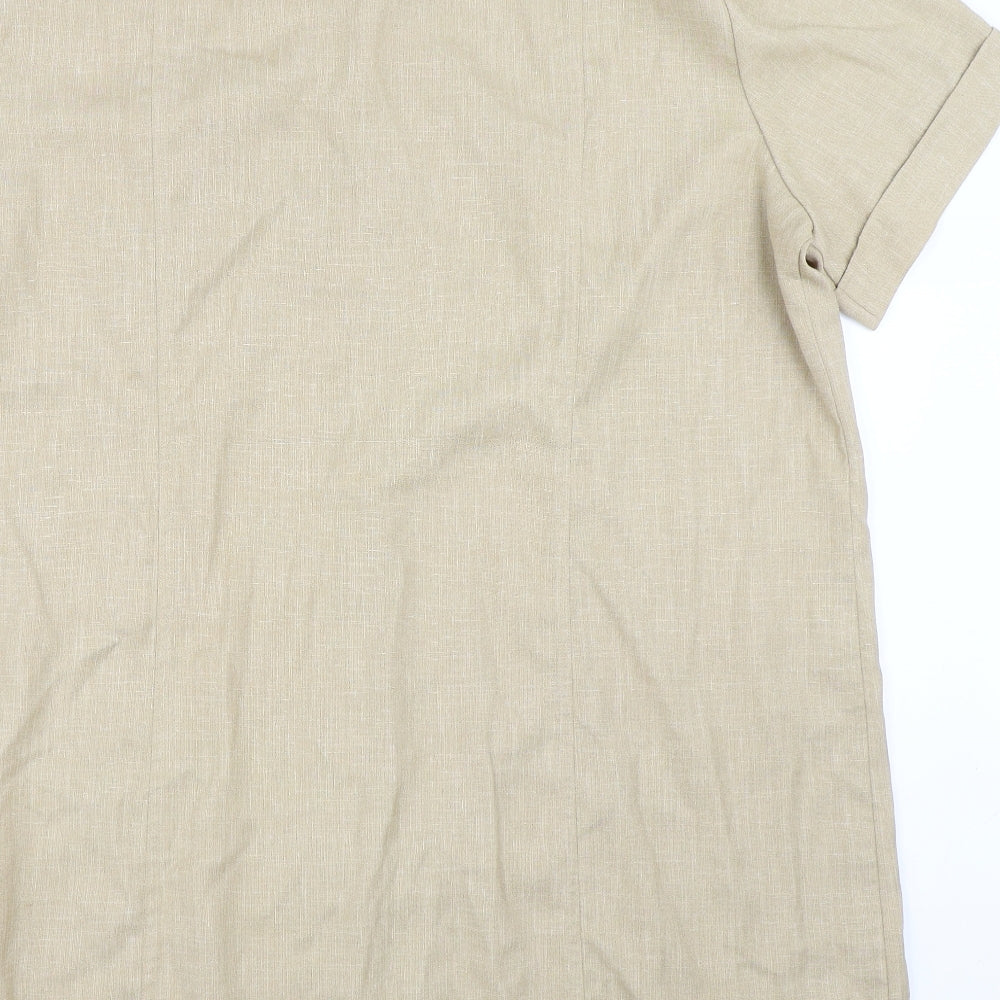 ELVI Womens Beige   Tunic Button-Up Size 22