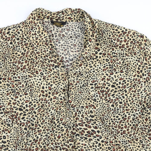 Vision of London Womens Beige Animal Print  Basic Button-Up Size 20  - Leopard print