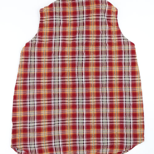 East Coast Womens Red Check  Basic Button-Up Size 18
