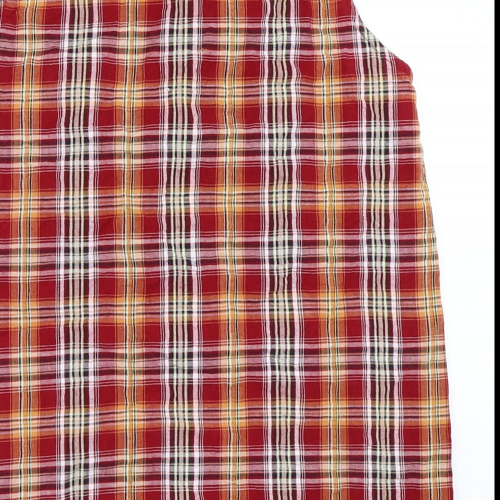 East Coast Womens Red Check  Basic Button-Up Size 18