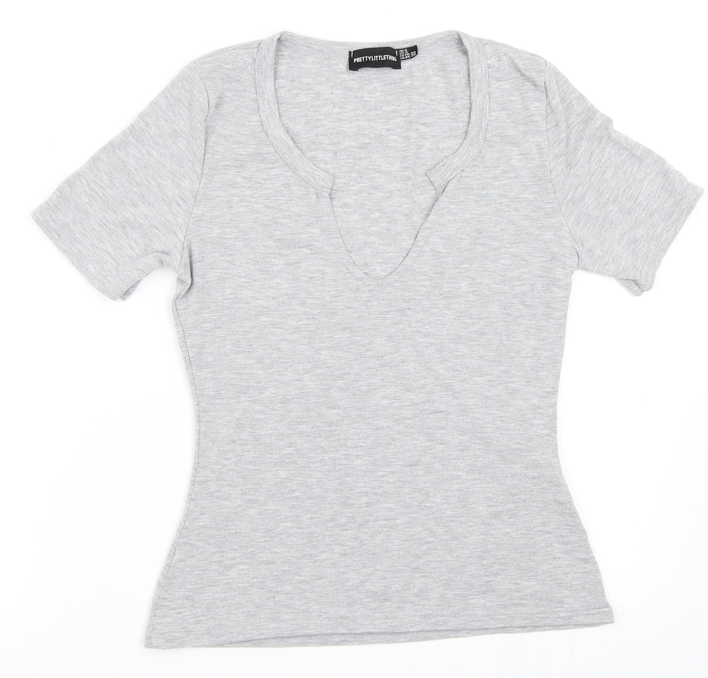 PRETTYLITTLETHING Womens Grey   Basic T-Shirt Size 6