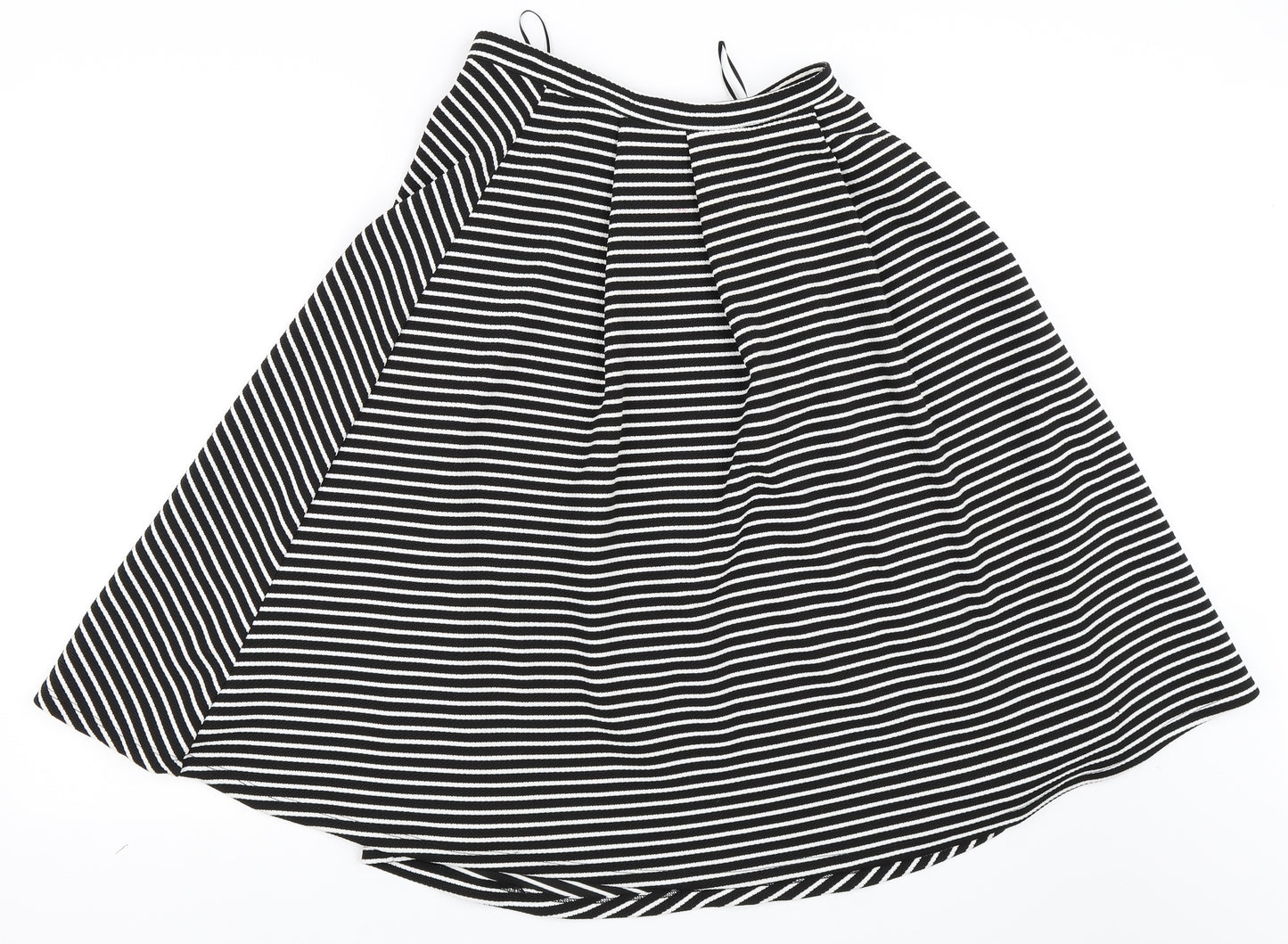 New Look Womens White Striped  Flare Skirt Size 8